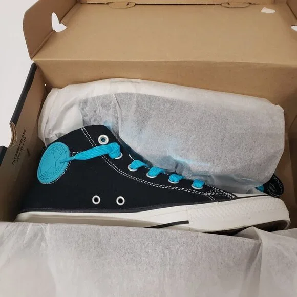 Converse Chuck Taylor Street Mid Mens Shoes Size 8 Color: Black/Blue - Picture 4 of 8